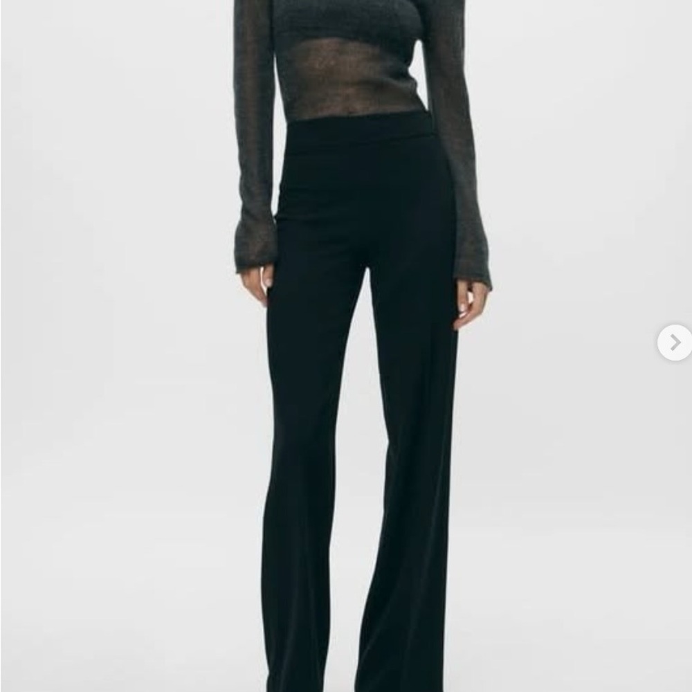Zara Long Flowy Wide Leg Trousers - Picture 3 of 8